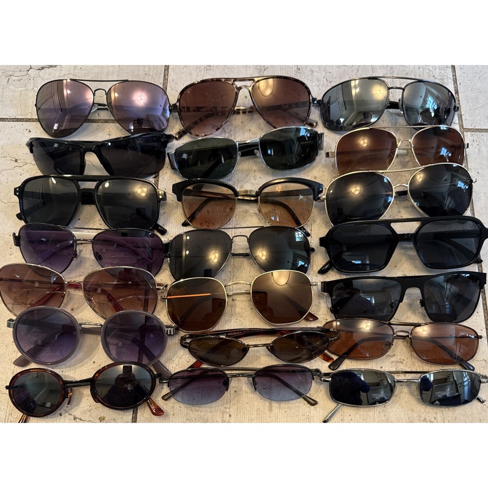 Men's Deadstock Retro Sunglasses Lot 21 Pairs Includes all 21 pairs- Variety HOT
